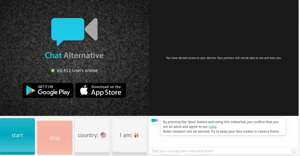ChatAlternative Home Page Screenshot