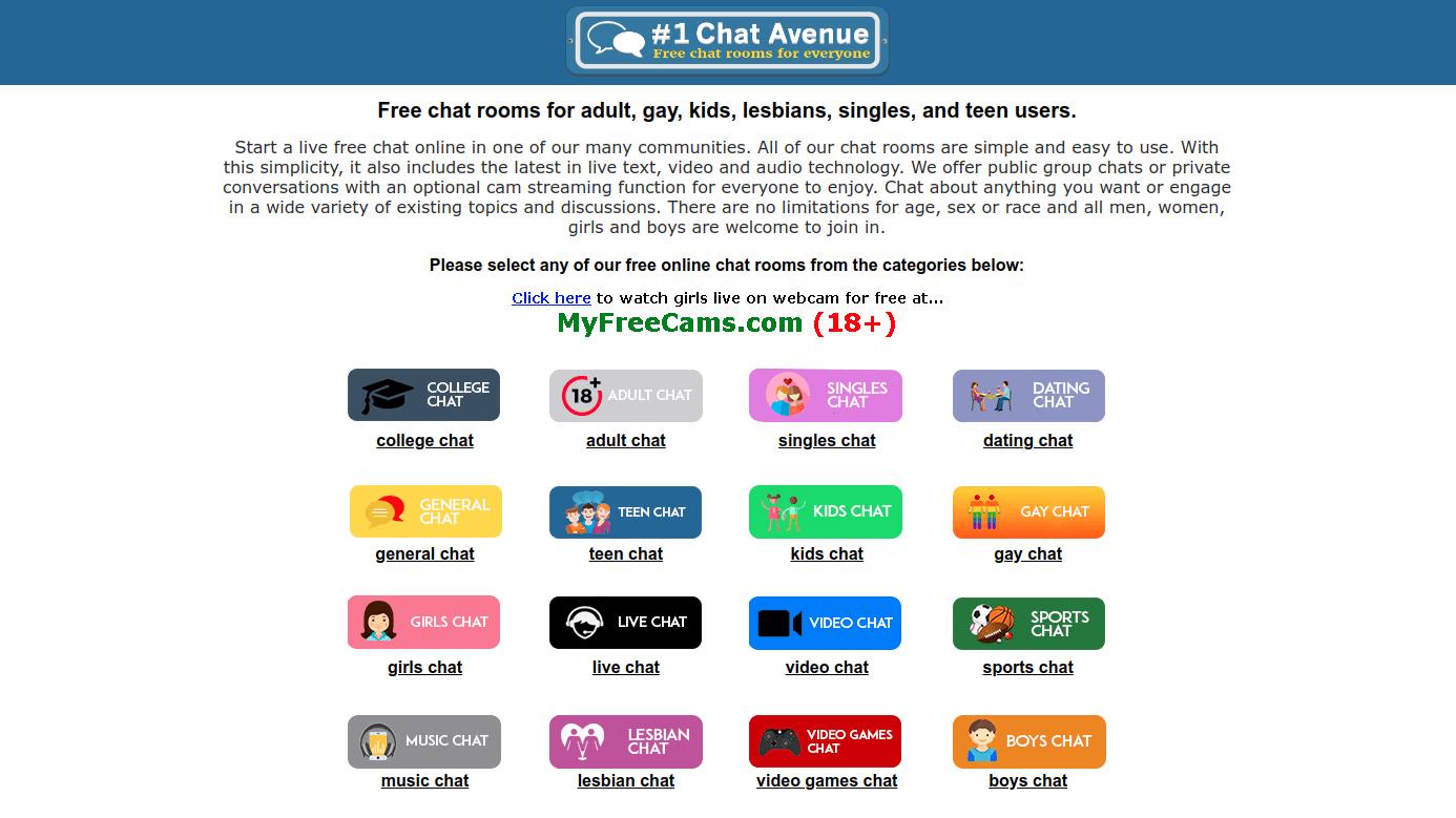 ChatAvenue Home Page Screenhsot