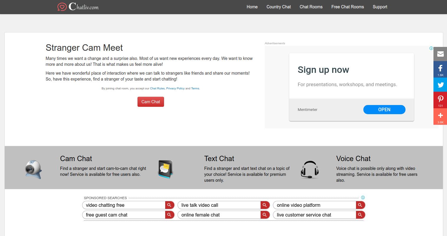 Chatliv Home Page Screenshot