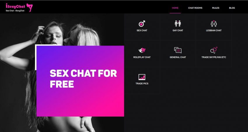 IsexyChat Home Page Screenshot