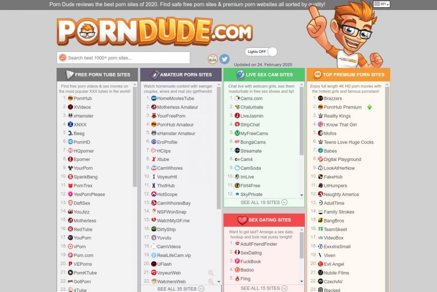 ThePornDude Home Page Screenshot