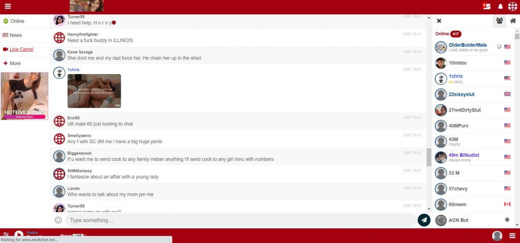 AdultChat.net chat window