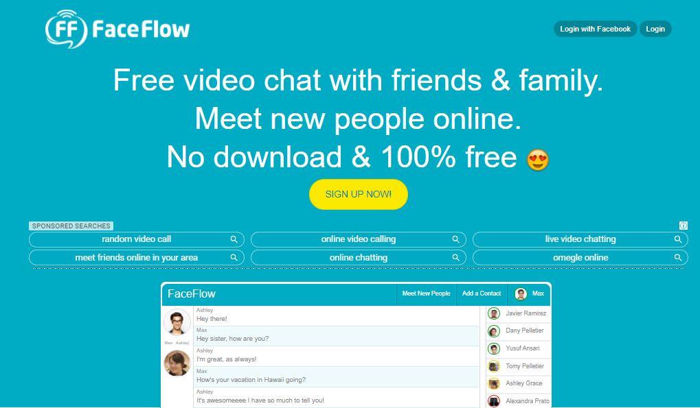 Faceflow homepage