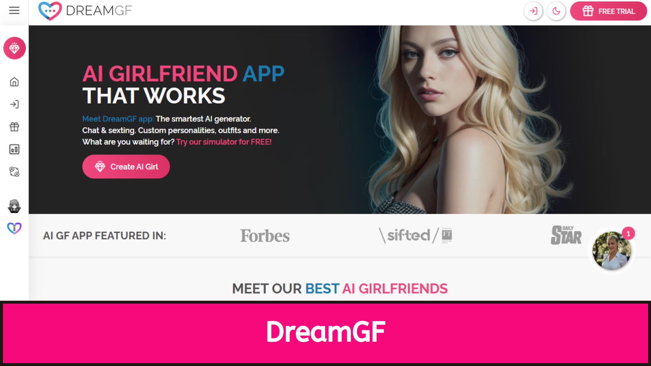 DreamGF - hottest AI sex chat site